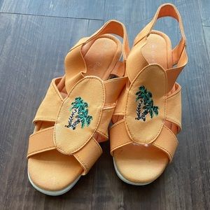 Coral Bay sandals with embroidered palm trees